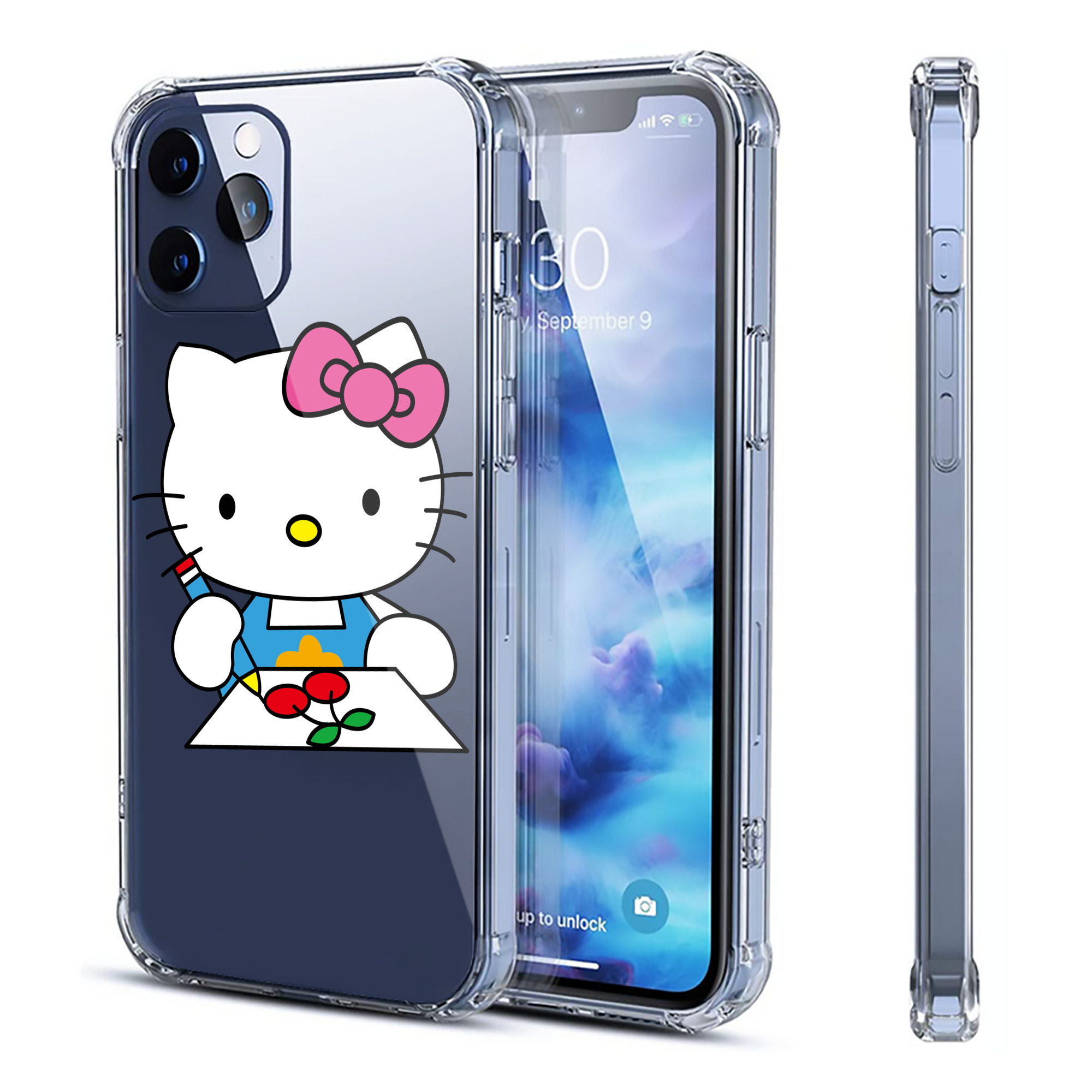 （画像用） Hello Kitty ハローキティ 【iPhone 12シリーズ対応】透明スマホケース（クリアソフトケース）
